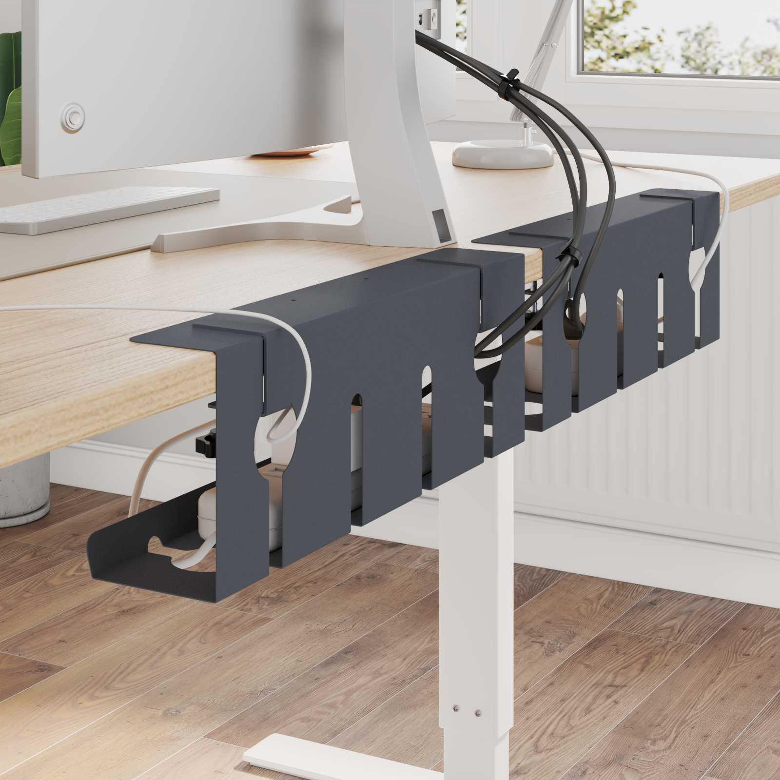 Unter dem Schreibtisch Kabelmanagement Tray 2 Stk. Anthrazit