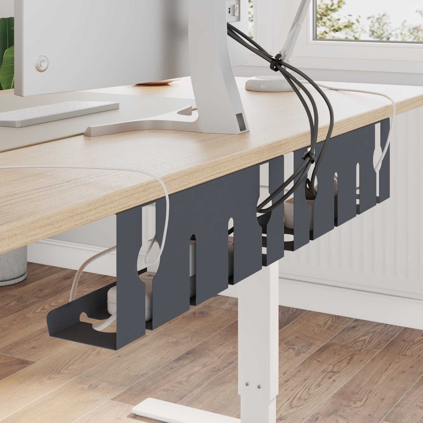 Unter dem Schreibtisch Kabelmanagement Tray 2 Stk. Anthrazit