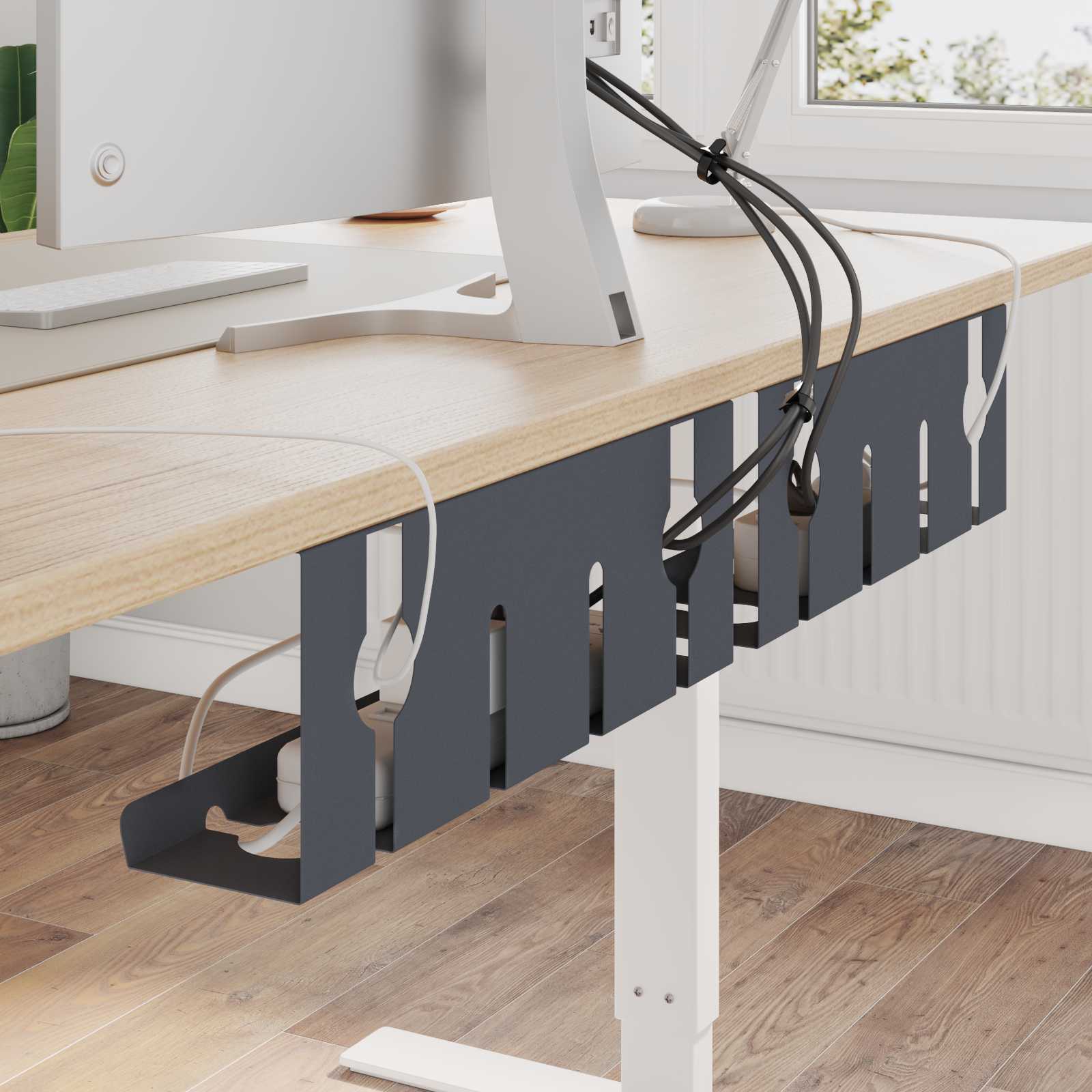 Unter dem Schreibtisch Kabelmanagement Tray 2 Stk. Anthrazit