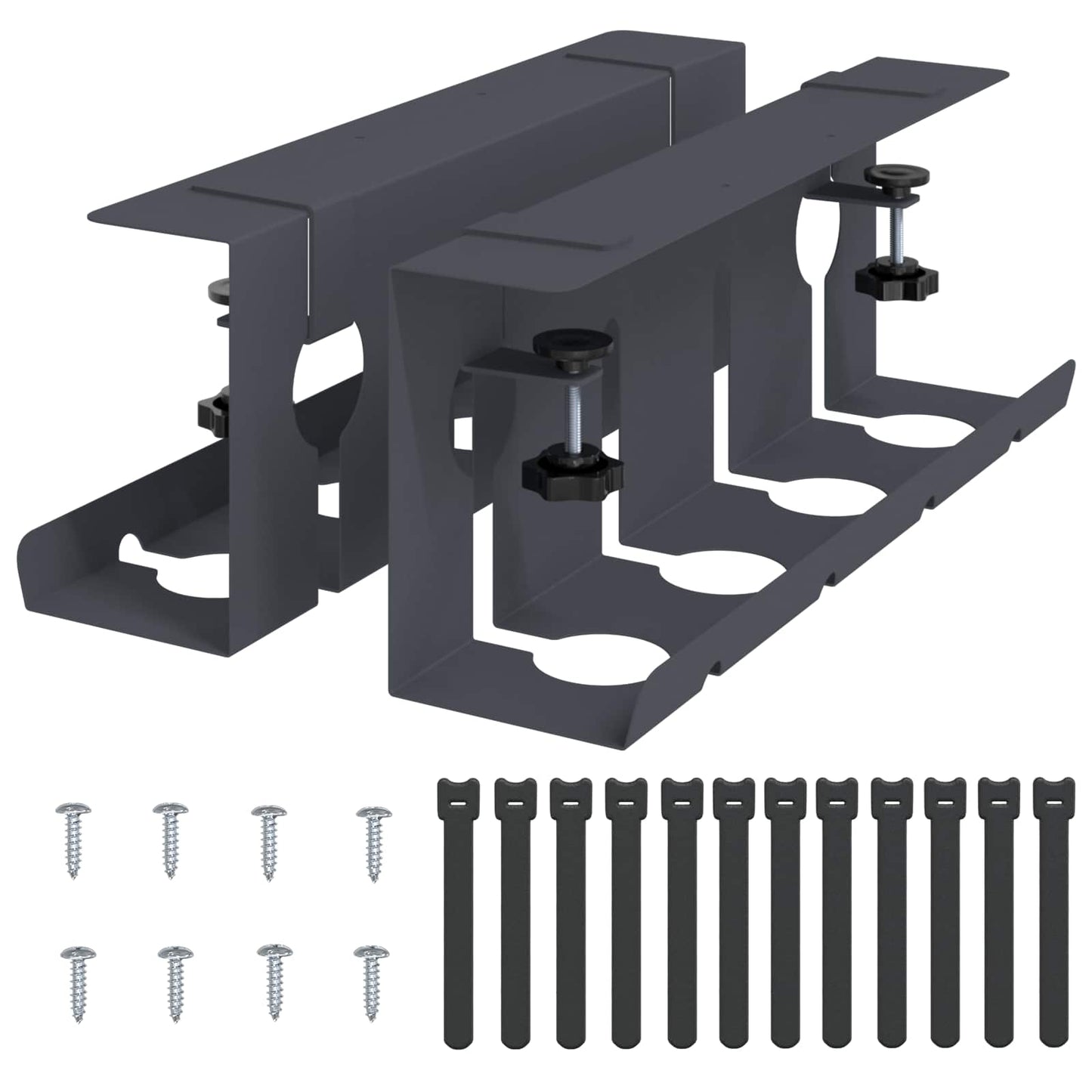 Unter dem Schreibtisch Kabelmanagement Tray 2 Stk. Anthrazit