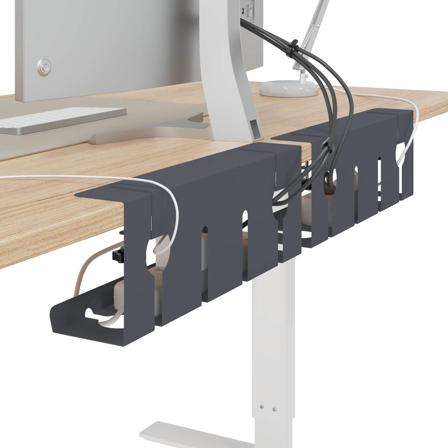 Unter dem Schreibtisch Kabelmanagement Tray 2 Stk. Anthrazit