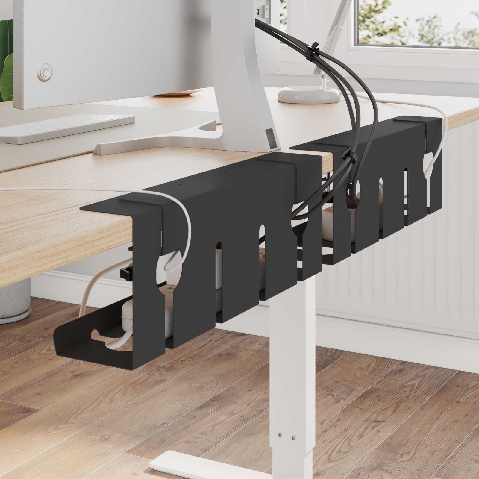 Unter dem Schreibtisch Kabelmanagement Tray 2 Stk. Schwarz