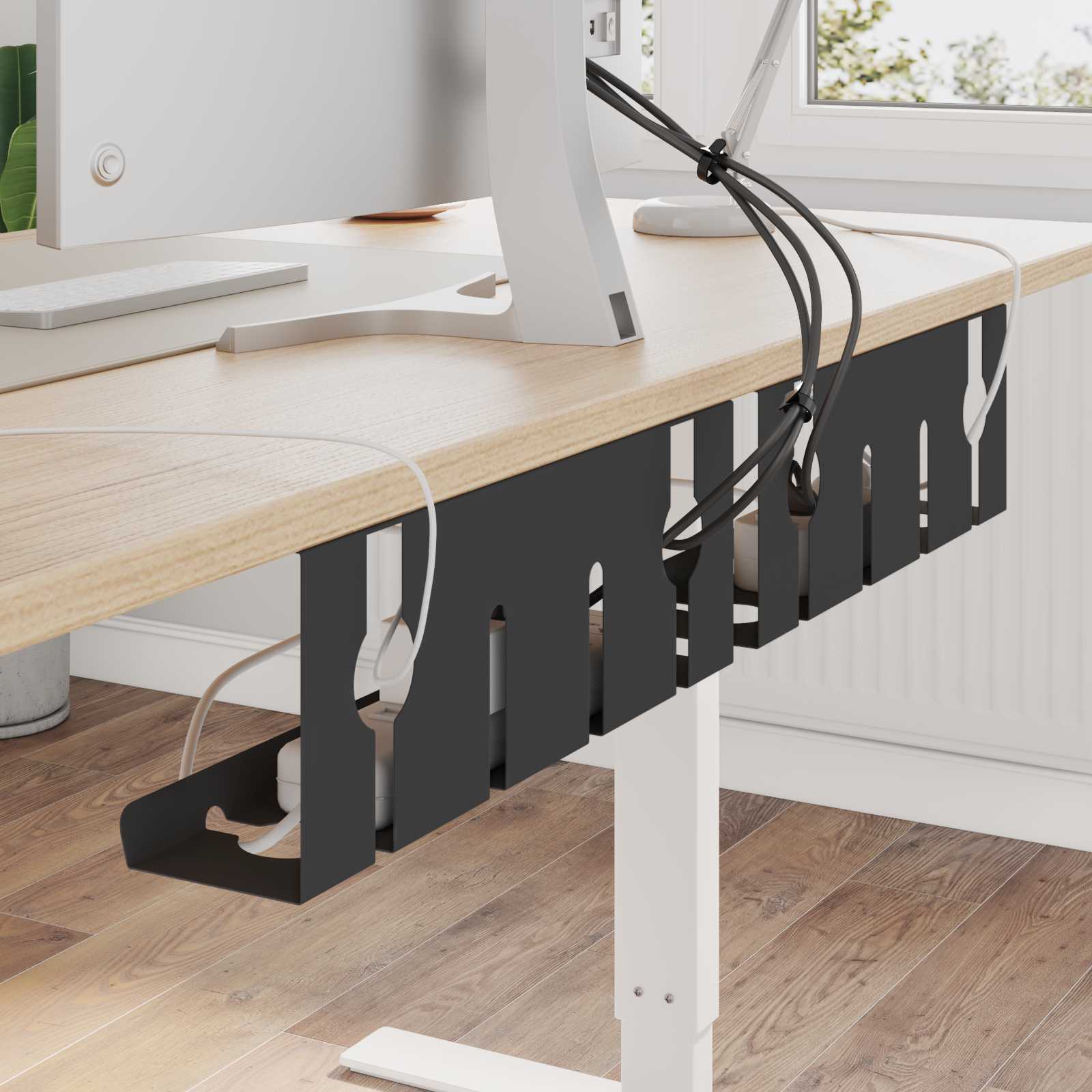 Unter dem Schreibtisch Kabelmanagement Tray 2 Stk. Schwarz