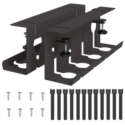 Unter dem Schreibtisch Kabelmanagement Tray 2 Stk. Schwarz