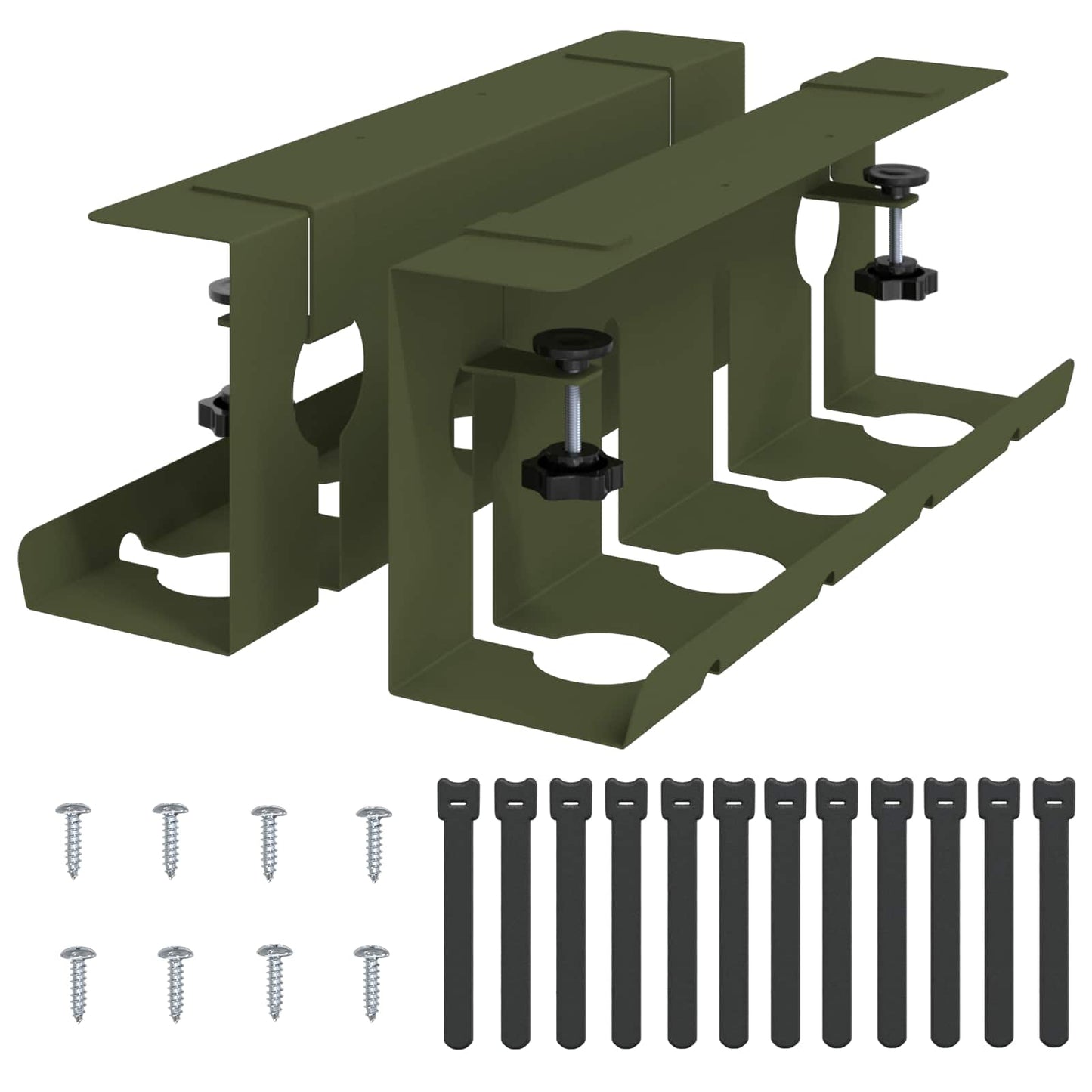 Unter dem Schreibtisch Kabelmanagement Tray 2 Stk. Olivgrün