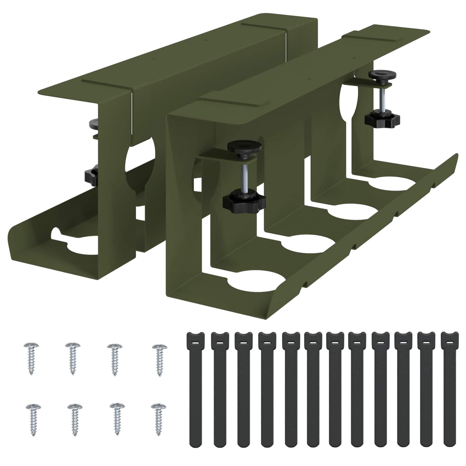 Unter dem Schreibtisch Kabelmanagement Tray 2 Stk. Olivgrün