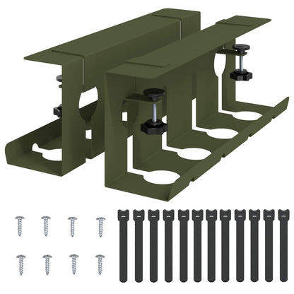 Unter dem Schreibtisch Kabelmanagement Tray 2 Stk. Olivgrün