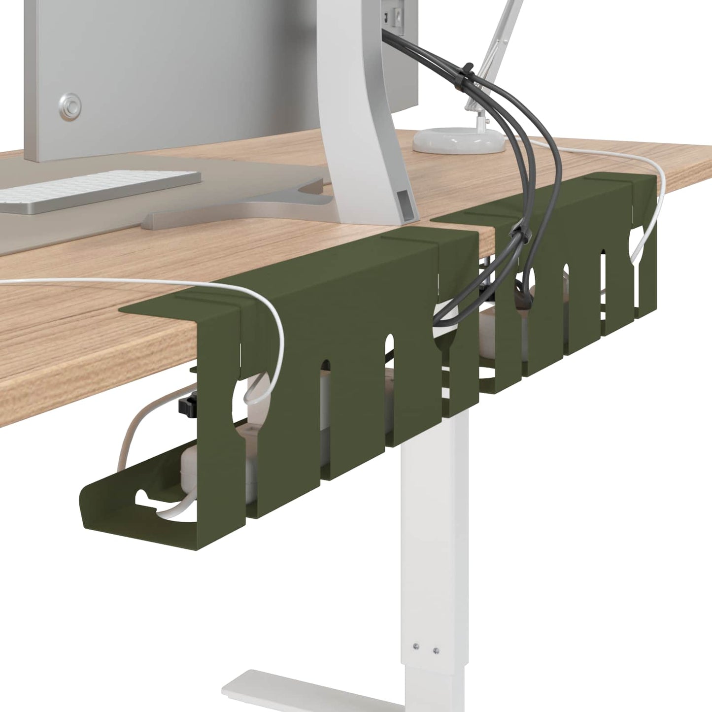 Unter dem Schreibtisch Kabelmanagement Tray 2 Stk. Olivgrün