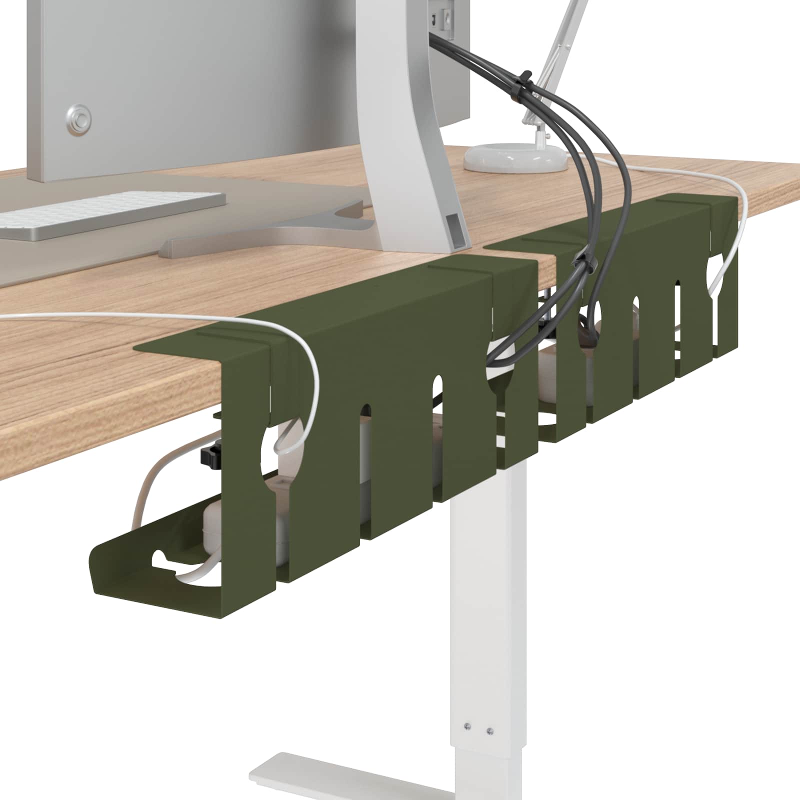 Unter dem Schreibtisch Kabelmanagement Tray 2 Stk. Olivgrün