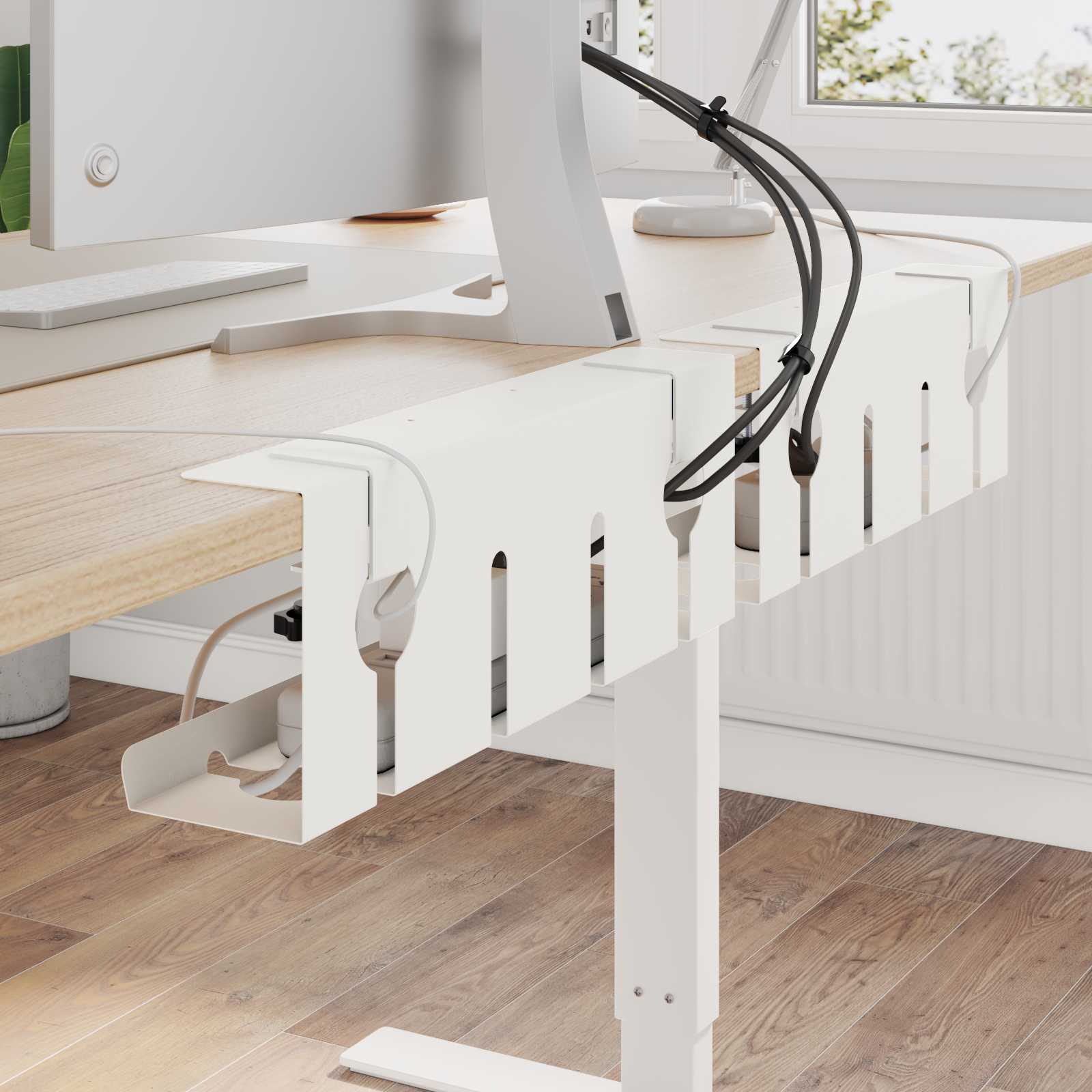 Unter dem Schreibtisch Kabelmanagement Tray 2 Stk. Weiß