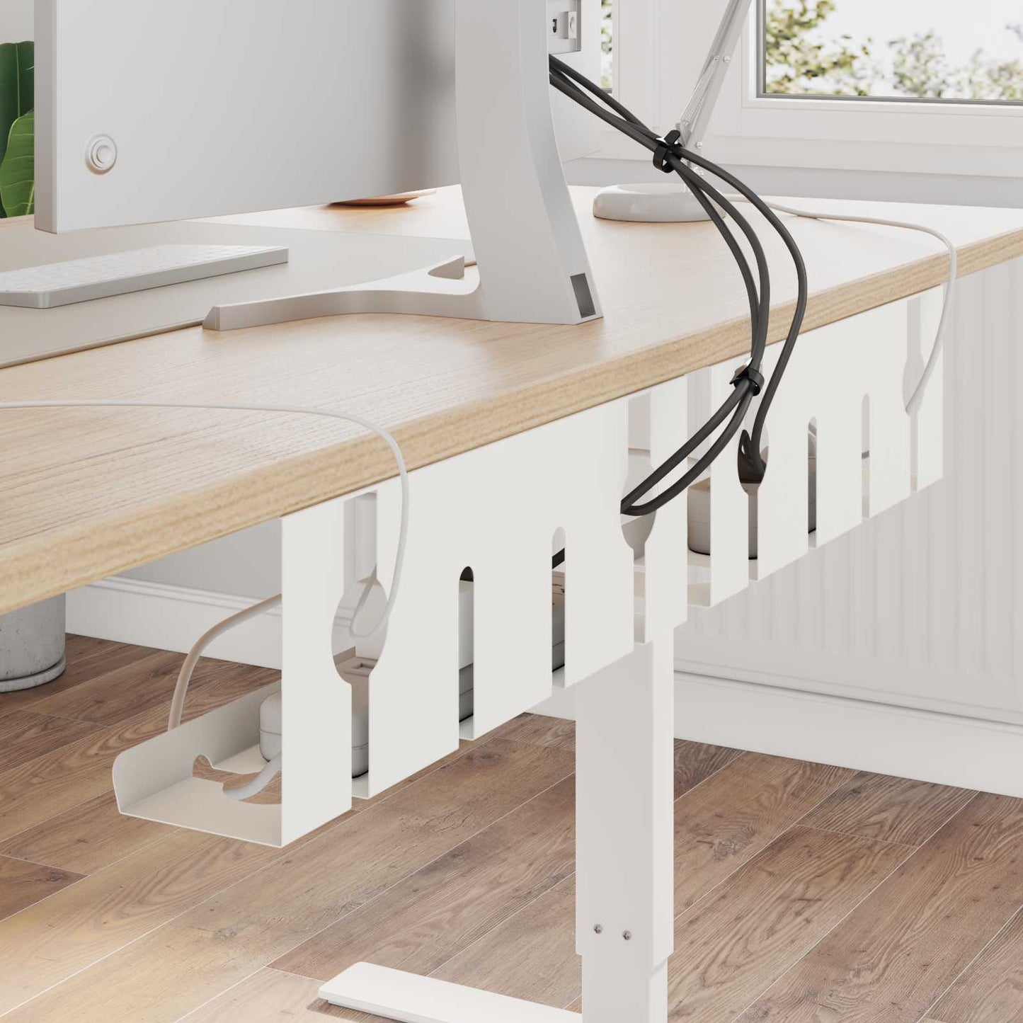 Unter dem Schreibtisch Kabelmanagement Tray 2 Stk. Weiß