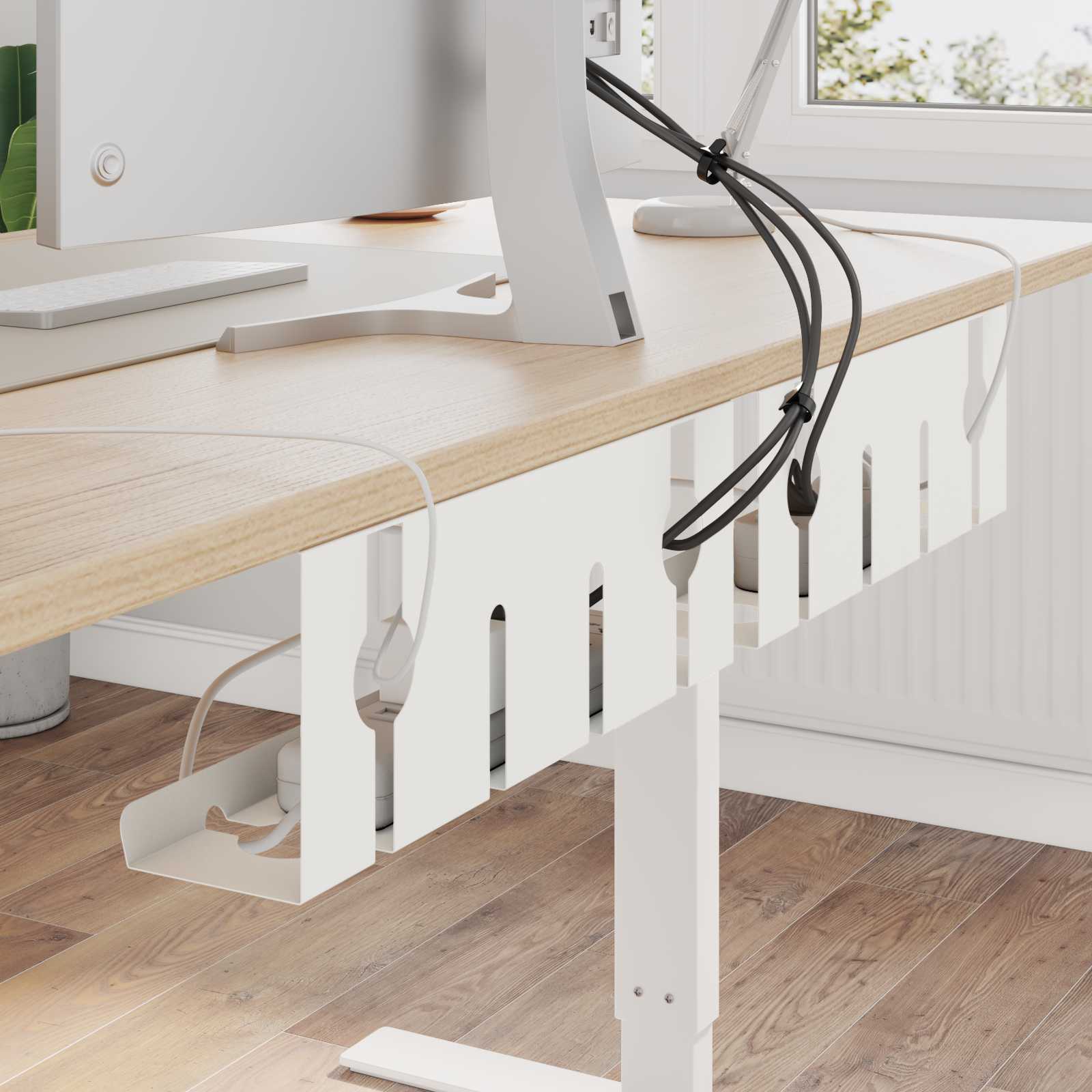 Unter dem Schreibtisch Kabelmanagement Tray 2 Stk. Weiß