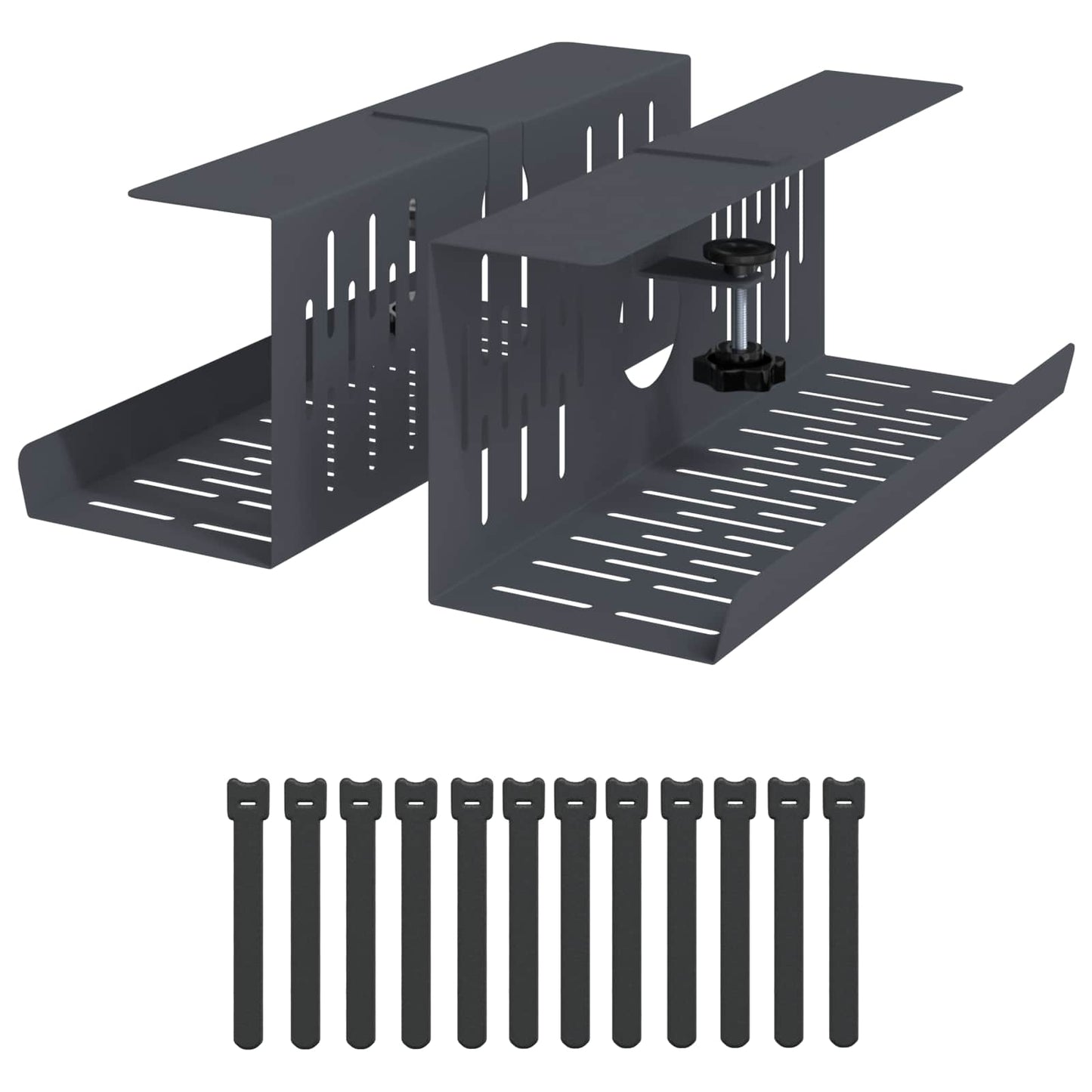 Unter dem Schreibtisch Kabelmanagement Tray 2 Stk. Anthrazit