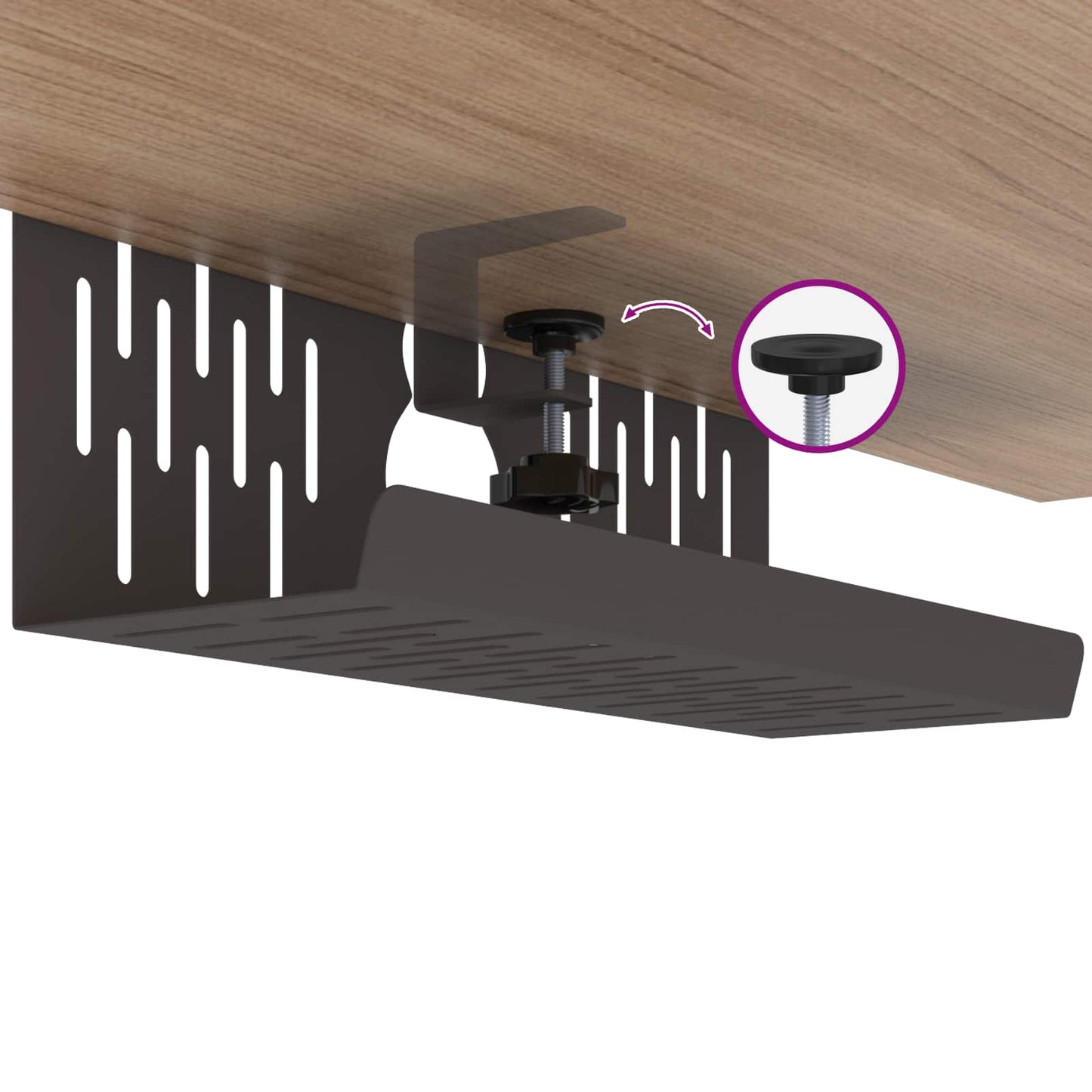 Unter dem Schreibtisch Kabelmanagement Tray 2 Stk. Schwarz