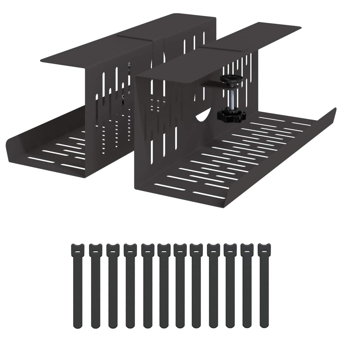 Unter dem Schreibtisch Kabelmanagement Tray 2 Stk. Schwarz