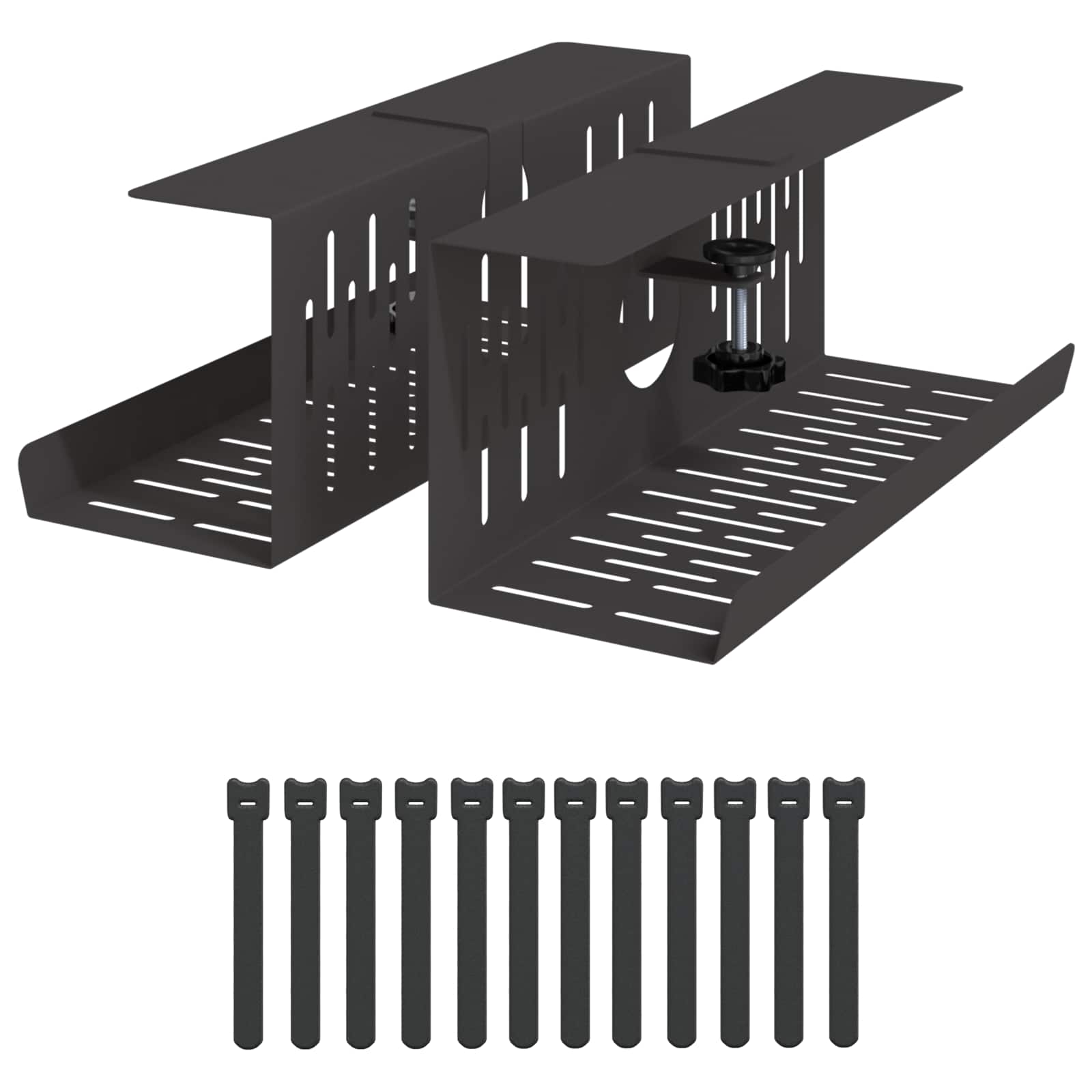 Unter dem Schreibtisch Kabelmanagement Tray 2 Stk. Schwarz