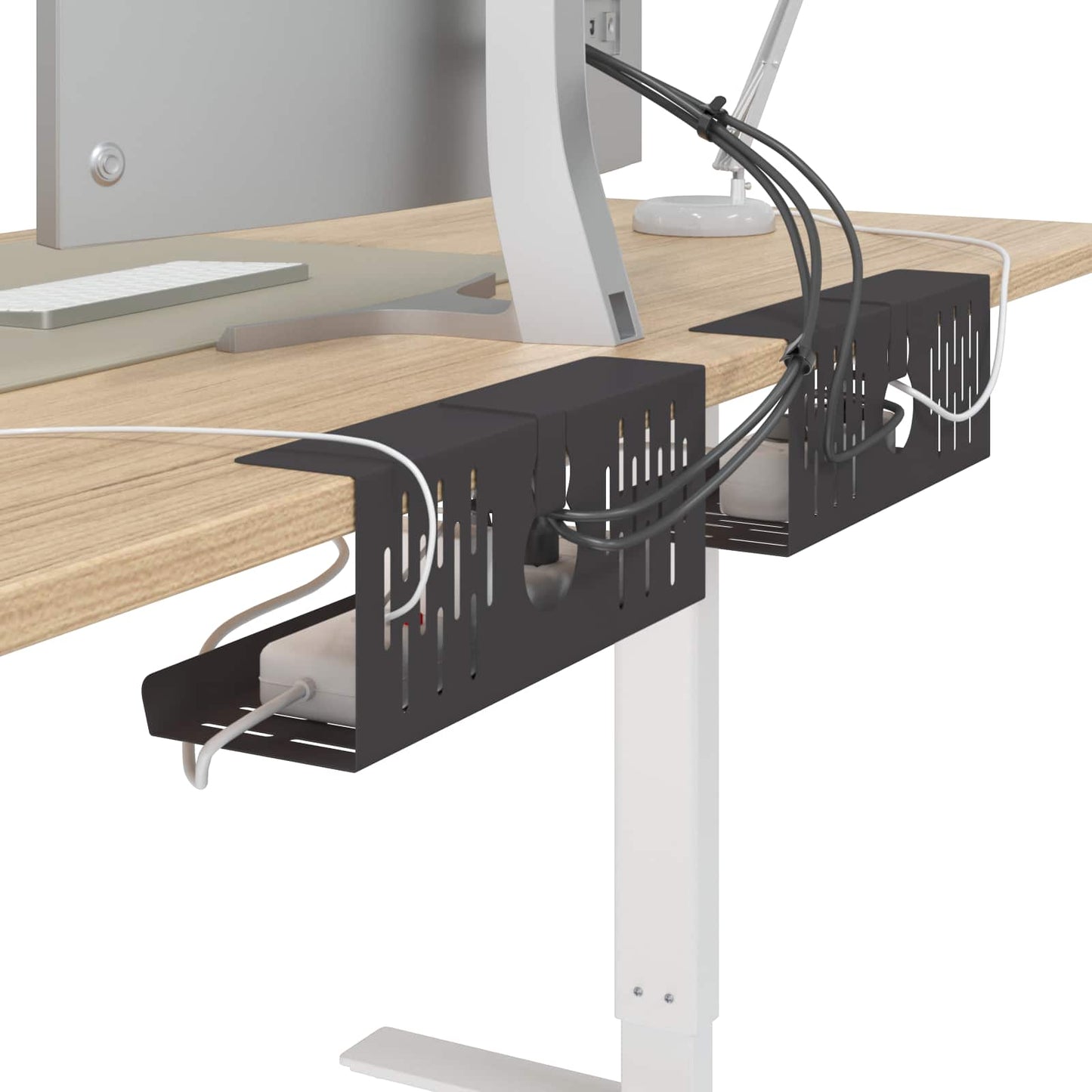 Unter dem Schreibtisch Kabelmanagement Tray 2 Stk. Schwarz