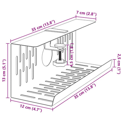 Unter dem Schreibtisch Kabelmanagement Tray 2 Stk. Schwarz