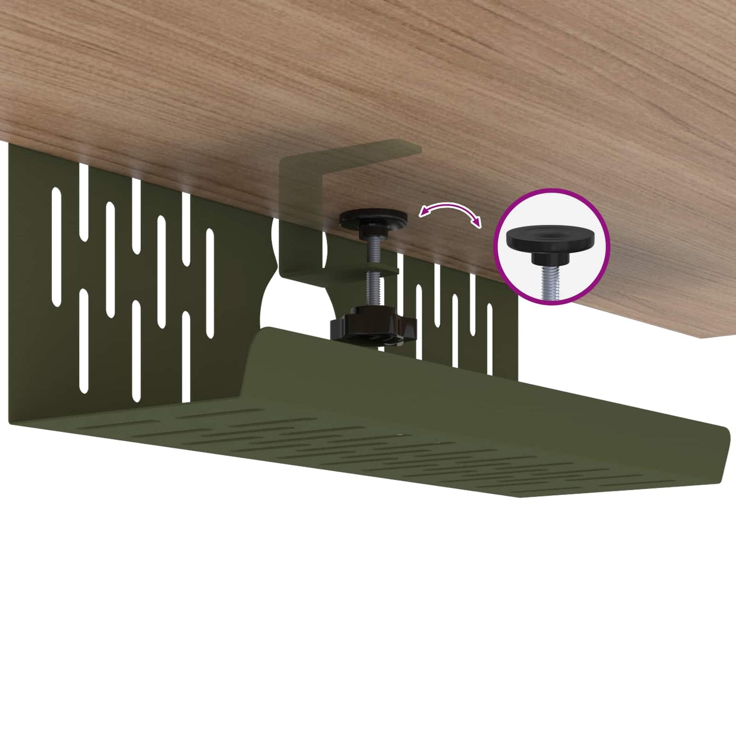 Unter dem Schreibtisch Kabelmanagement Tray 2 Stk. Olivgrün