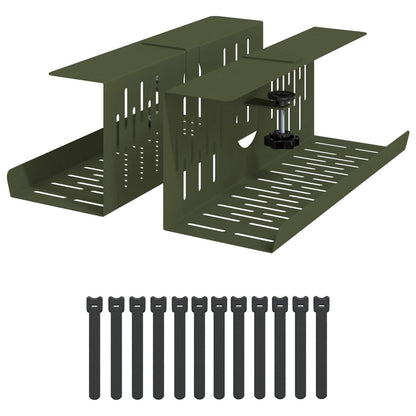 Unter dem Schreibtisch Kabelmanagement Tray 2 Stk. Olivgrün