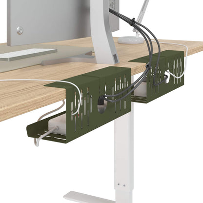 Unter dem Schreibtisch Kabelmanagement Tray 2 Stk. Olivgrün