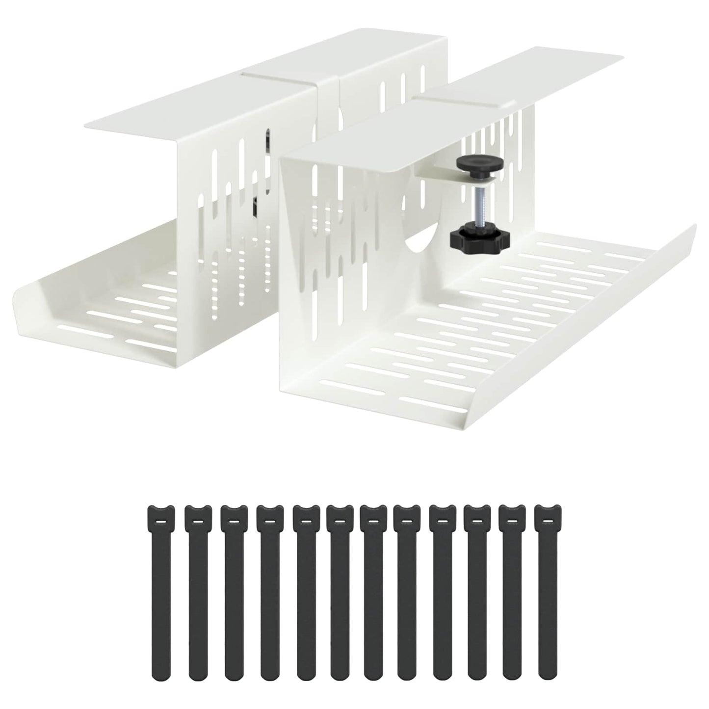 Unter dem Schreibtisch Kabelmanagement Tray 2 Stk. Weiß