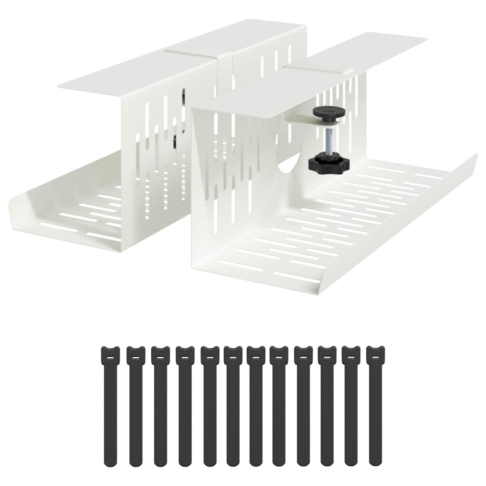 Unter dem Schreibtisch Kabelmanagement Tray 2 Stk. Weiß