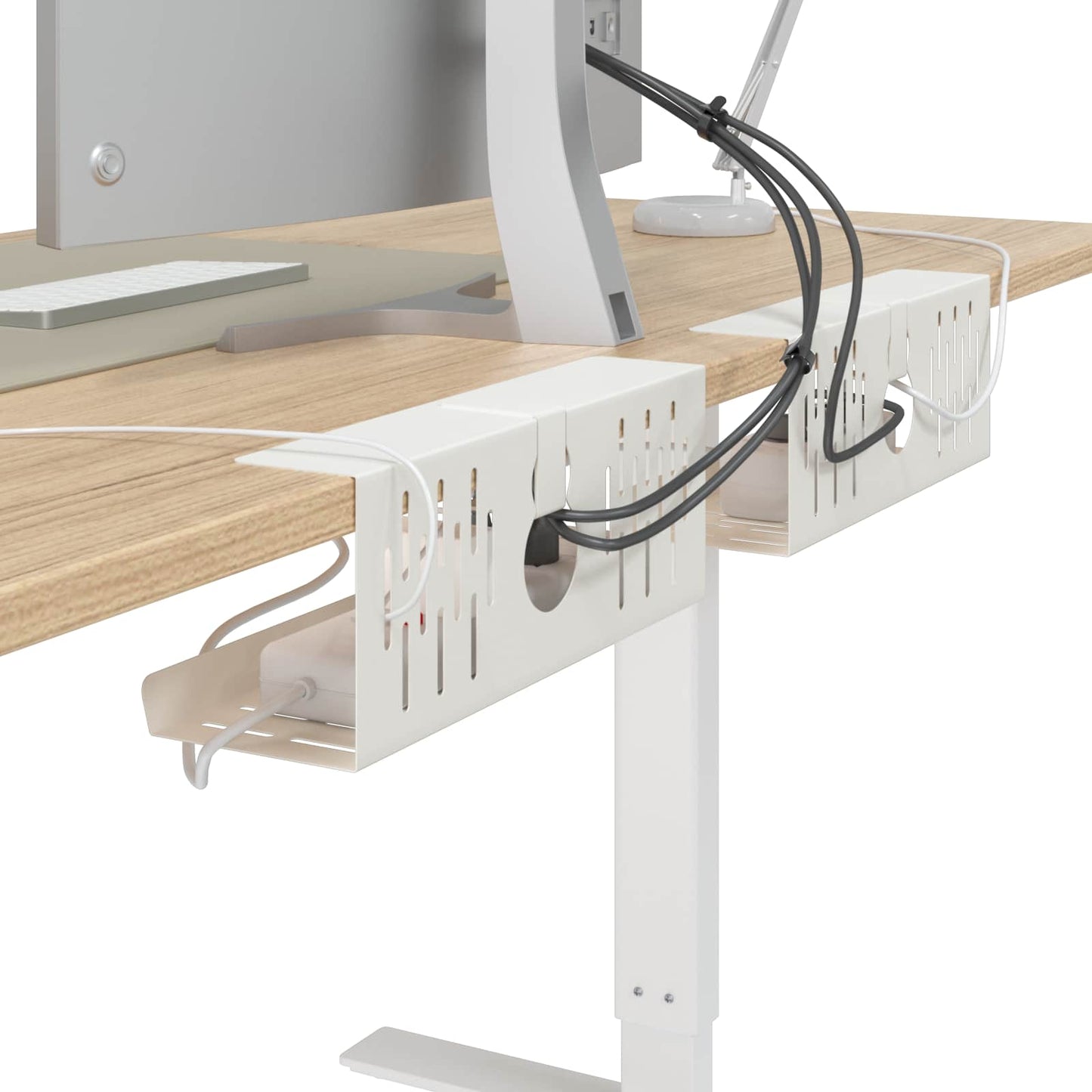 Unter dem Schreibtisch Kabelmanagement Tray 2 Stk. Weiß
