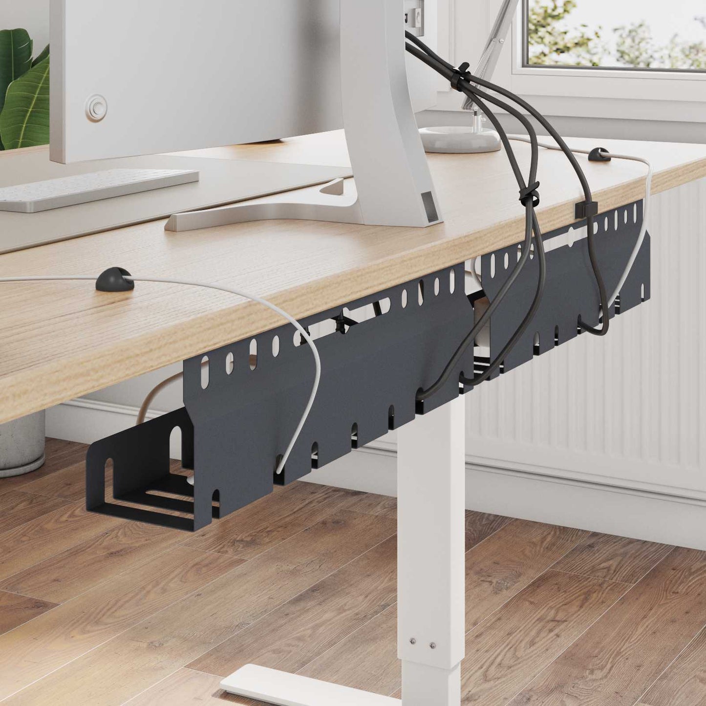 Unter dem Schreibtisch Kabelmanagement Tray 2 Stk. Anthrazit