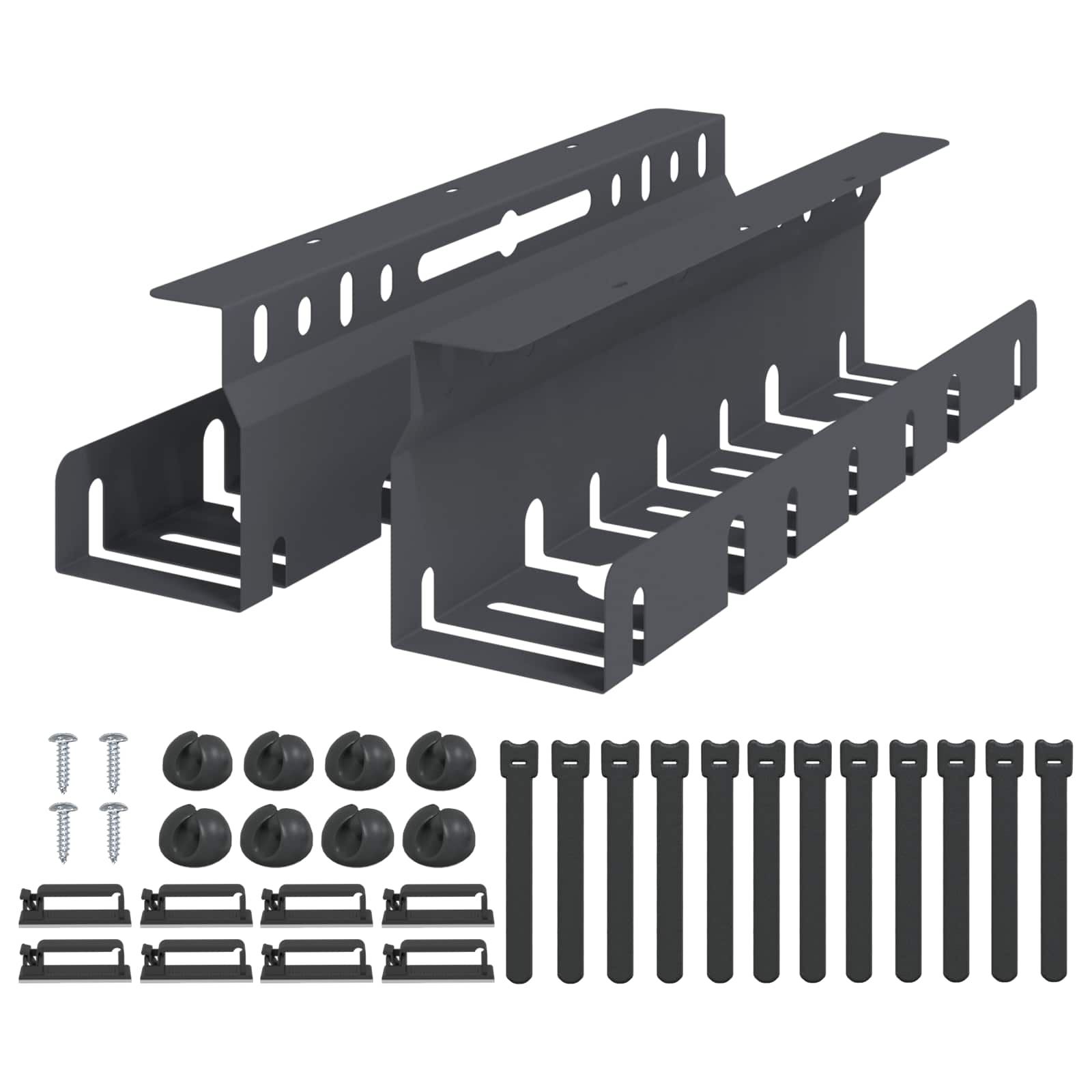 Unter dem Schreibtisch Kabelmanagement Tray 2 Stk. Anthrazit