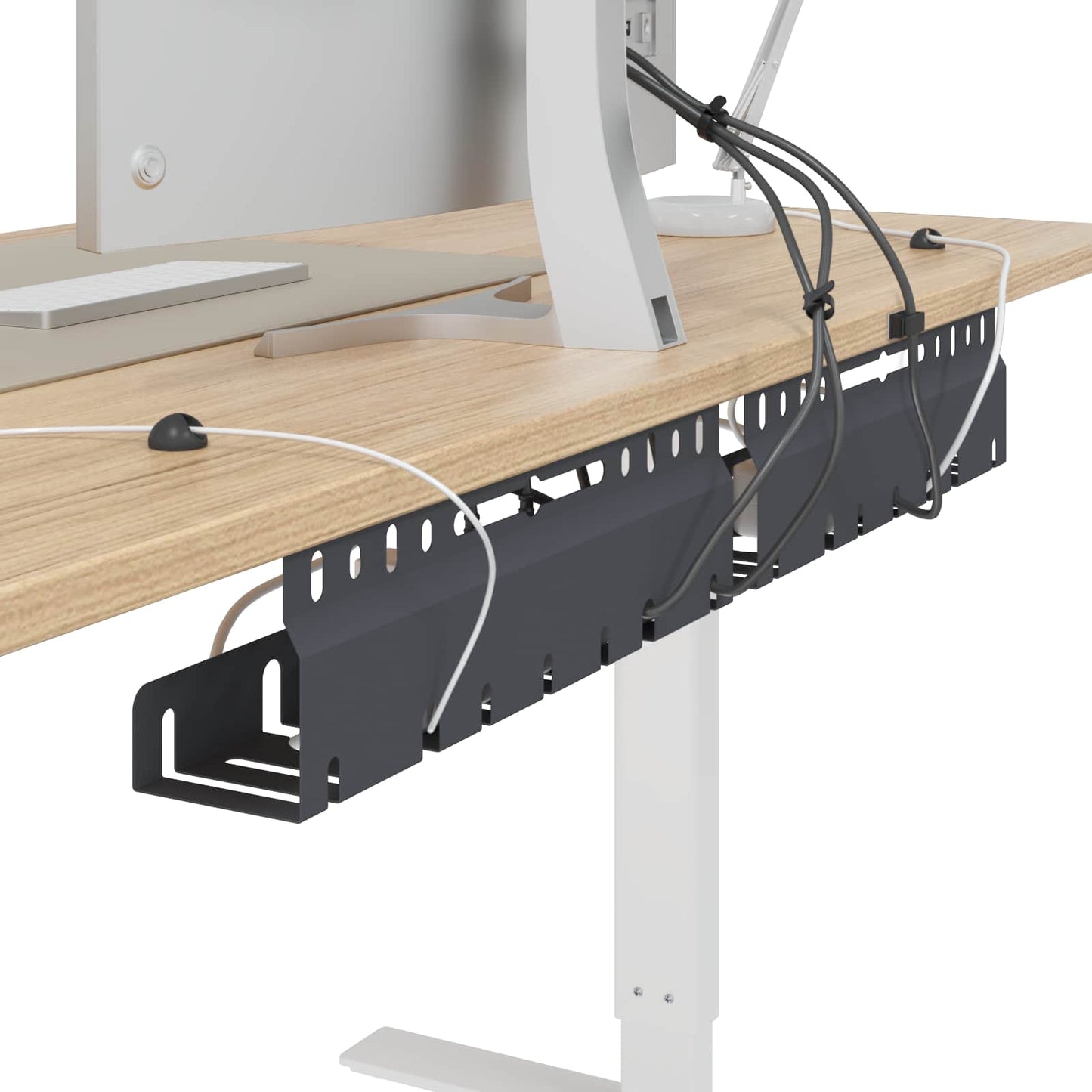 Unter dem Schreibtisch Kabelmanagement Tray 2 Stk. Anthrazit
