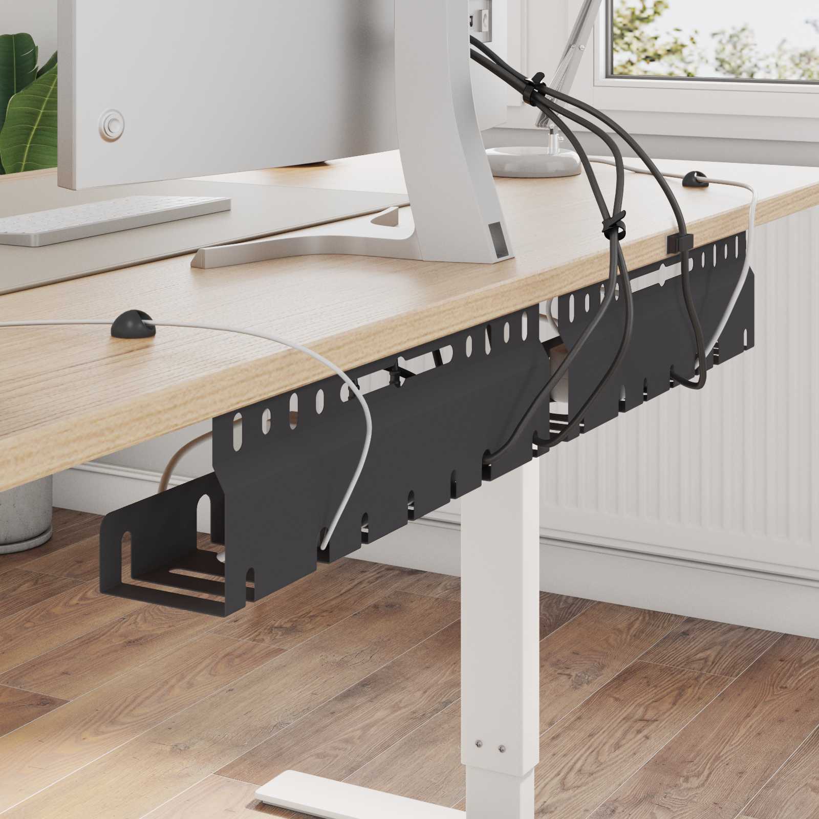 Unter dem Schreibtisch Kabelmanagement Tray 2 Stk. Schwarz