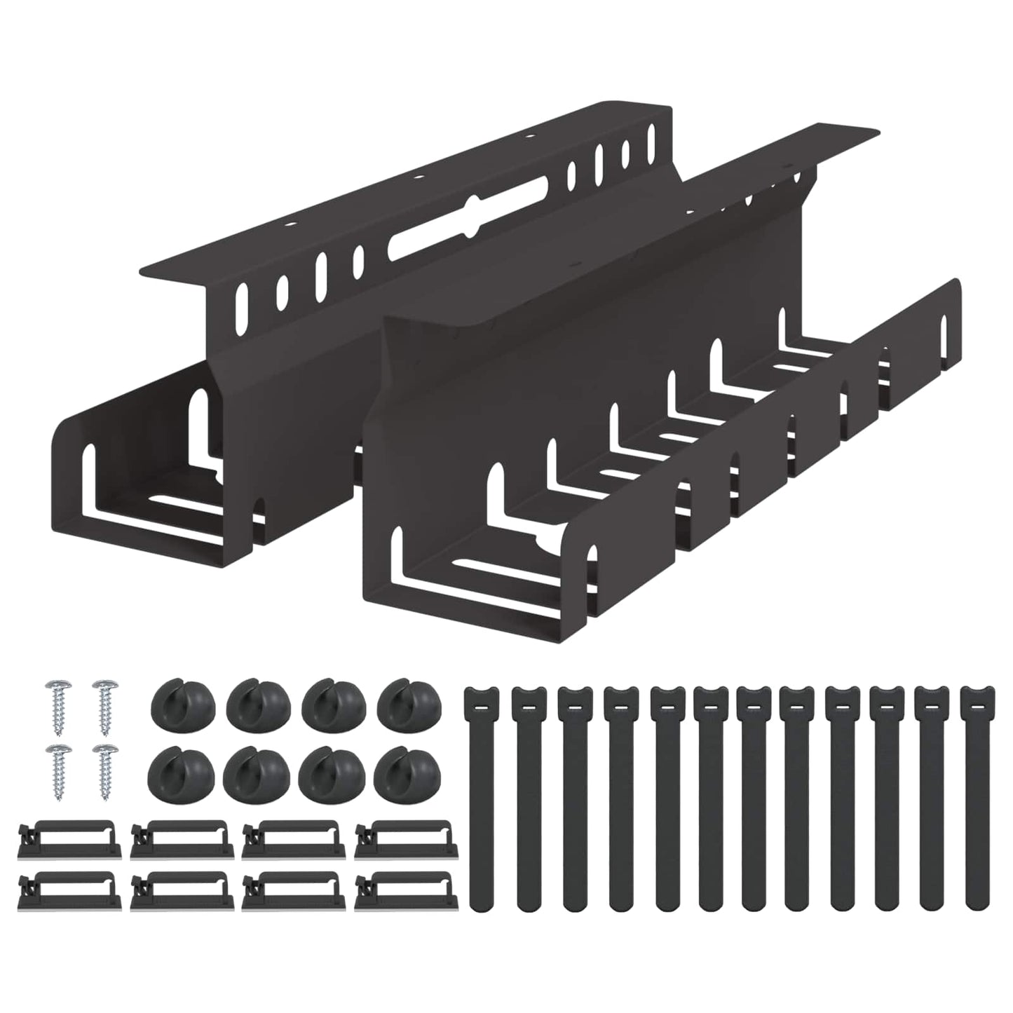 Unter dem Schreibtisch Kabelmanagement Tray 2 Stk. Schwarz
