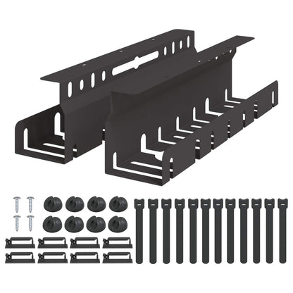 Unter dem Schreibtisch Kabelmanagement Tray 2 Stk. Schwarz