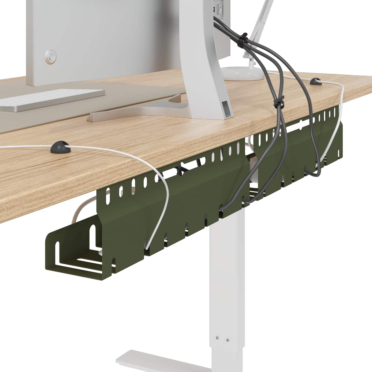 Unter dem Schreibtisch Kabelmanagement Tray 2 Stk. Olivgrün
