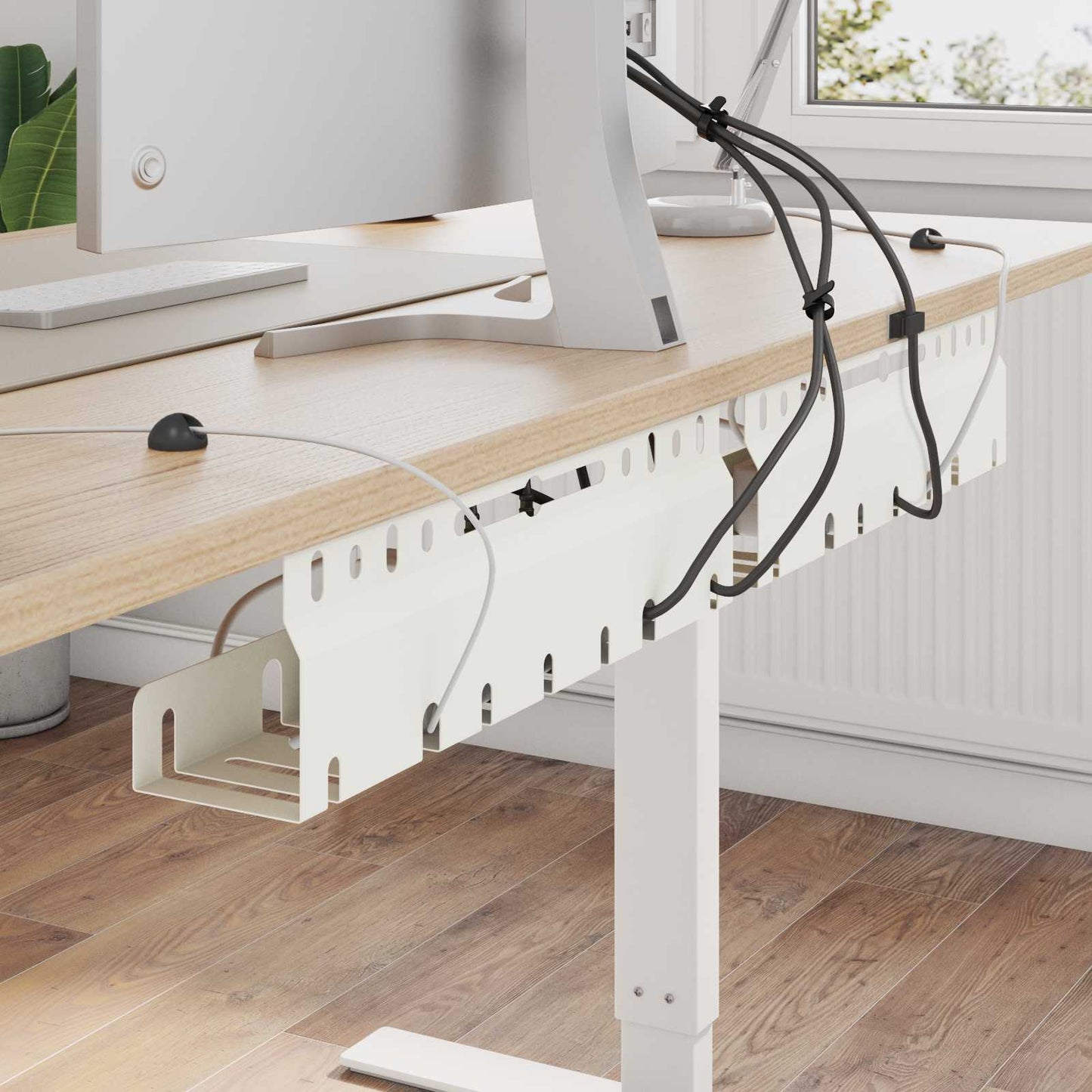 Unter dem Schreibtisch Kabelmanagement Tray 2 Stk. Weiß