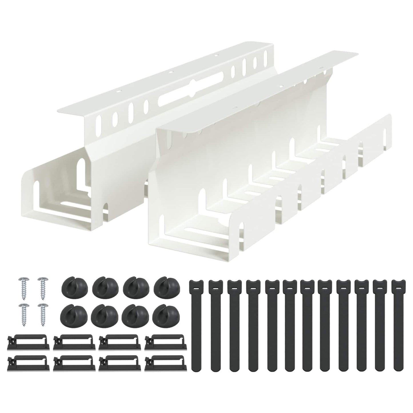 Unter dem Schreibtisch Kabelmanagement Tray 2 Stk. Weiß