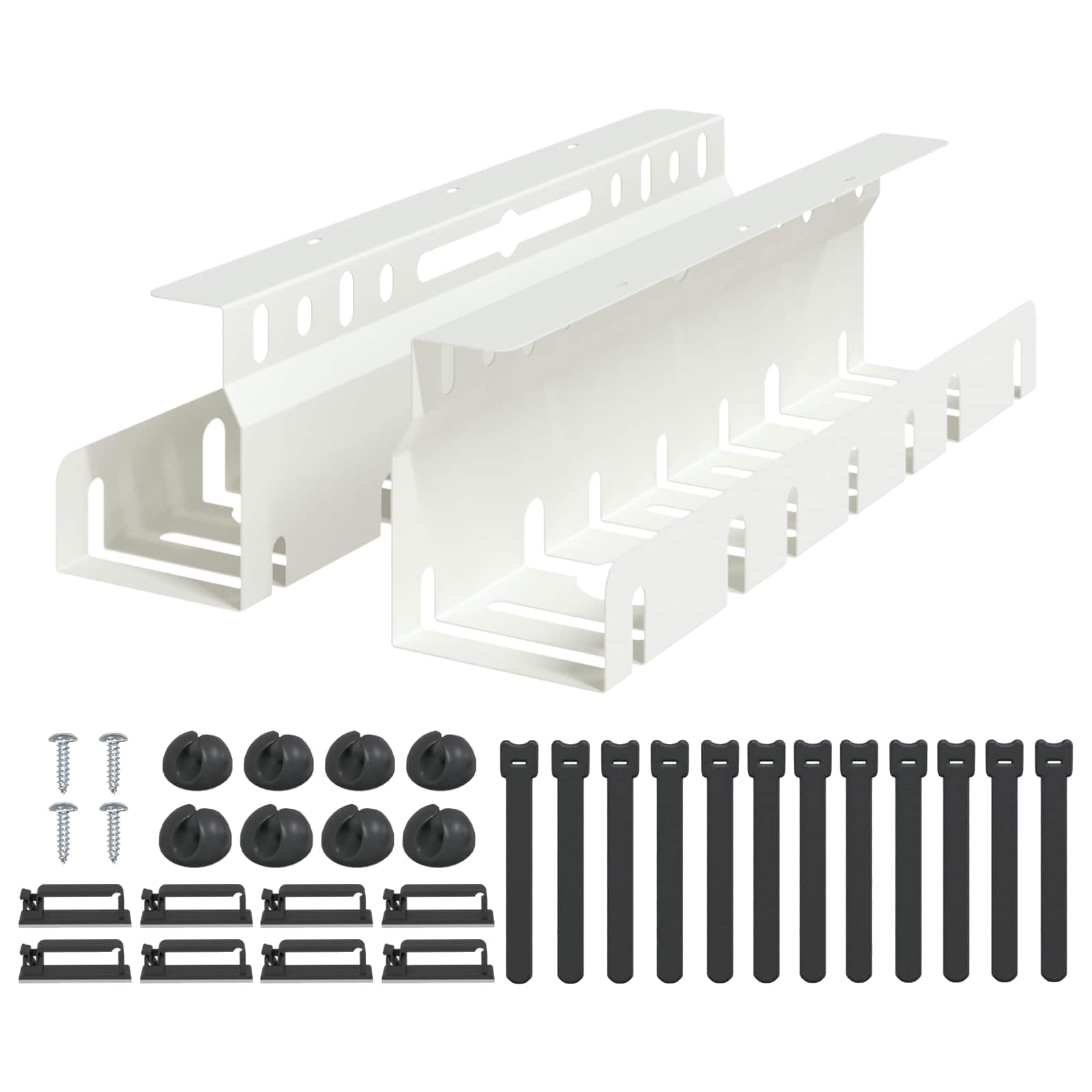 Unter dem Schreibtisch Kabelmanagement Tray 2 Stk. Weiß