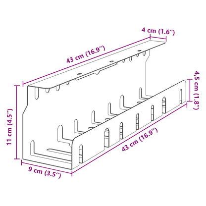 Unter dem Schreibtisch Kabelmanagement Tray 2 Stk. Weiß