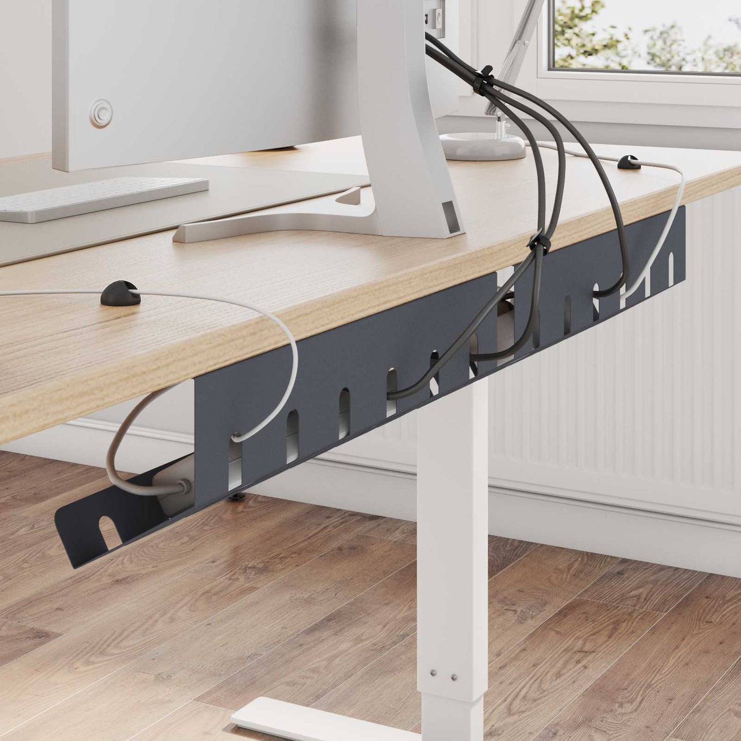 Unter dem Schreibtisch Kabelmanagement Tray 2 Stk. Anthrazit