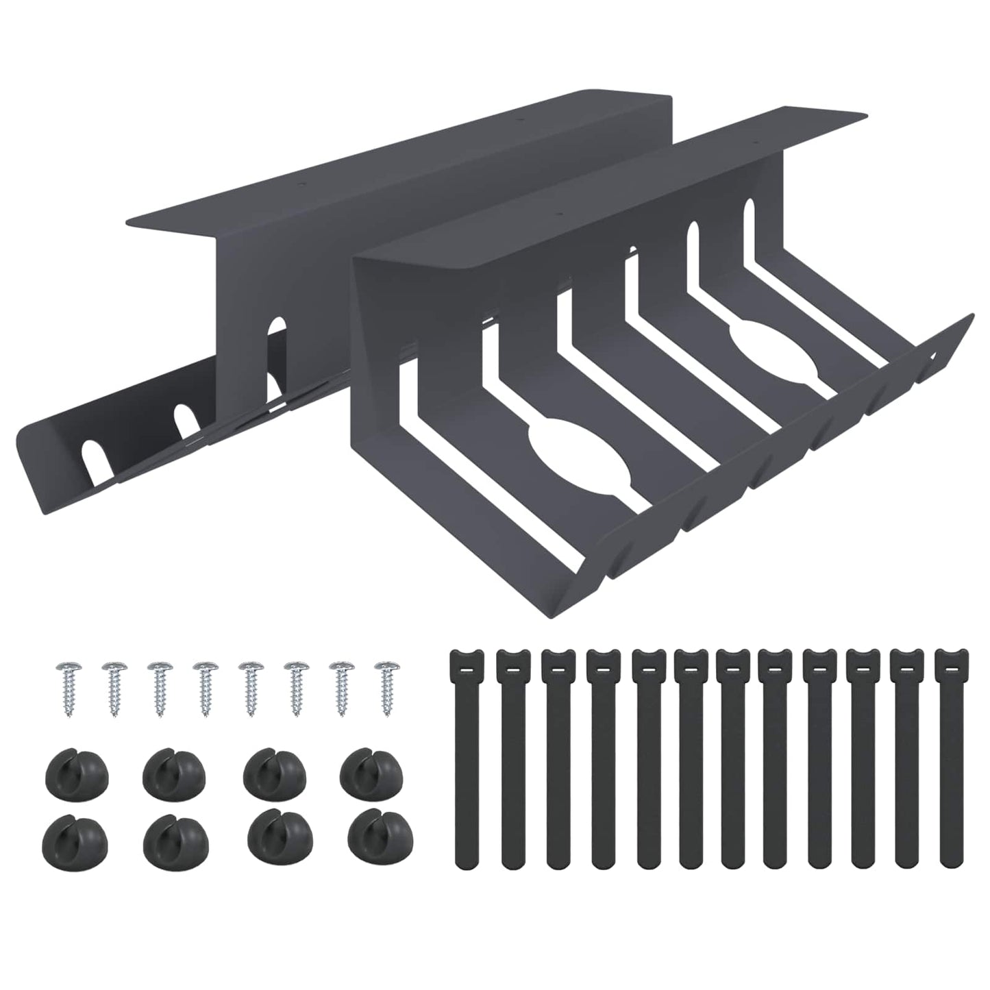 Unter dem Schreibtisch Kabelmanagement Tray 2 Stk. Anthrazit