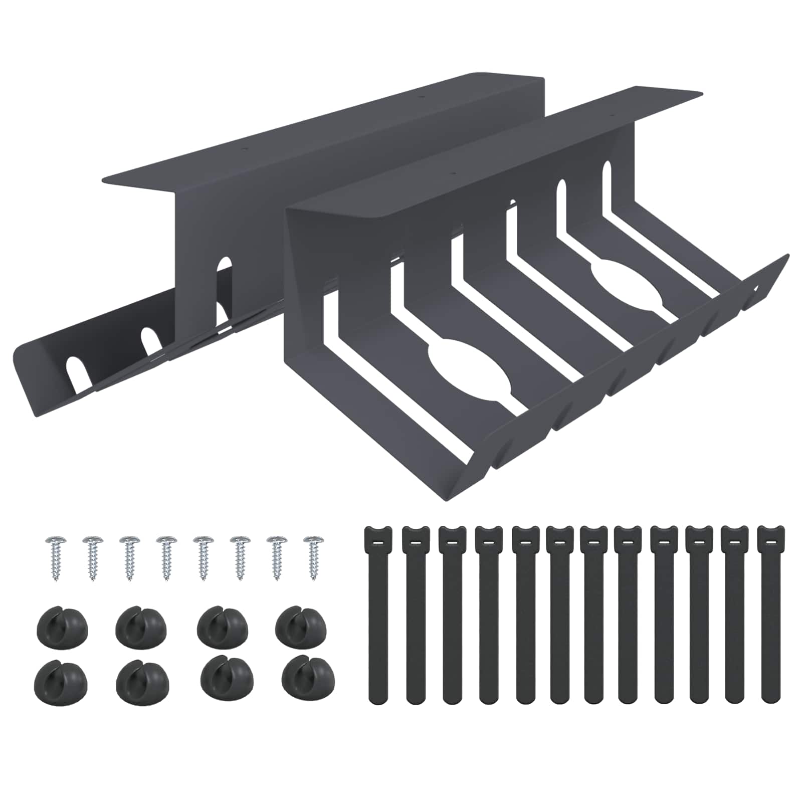 Unter dem Schreibtisch Kabelmanagement Tray 2 Stk. Anthrazit