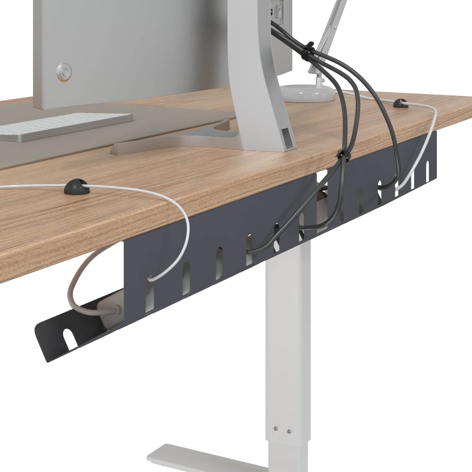 Unter dem Schreibtisch Kabelmanagement Tray 2 Stk. Anthrazit