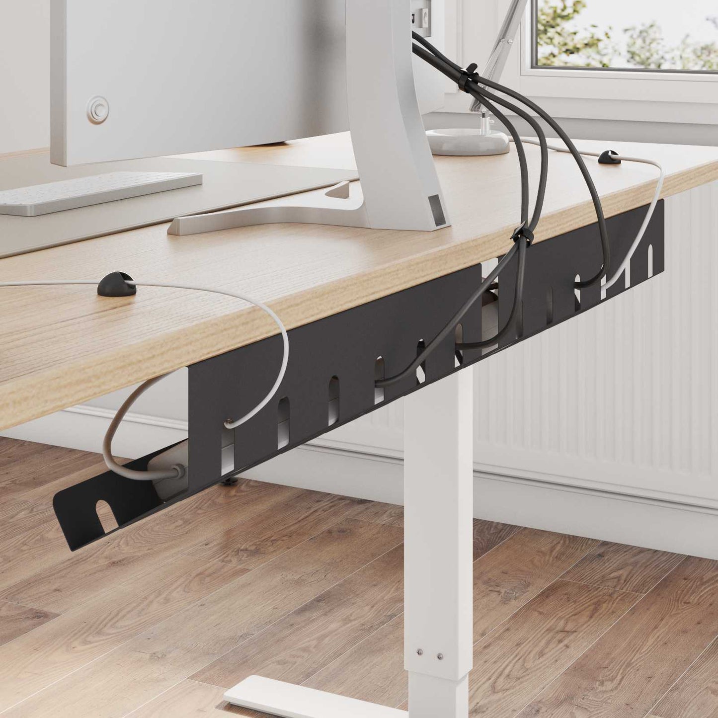 Unter dem Schreibtisch Kabelmanagement Tray 2 Stk. Schwarz