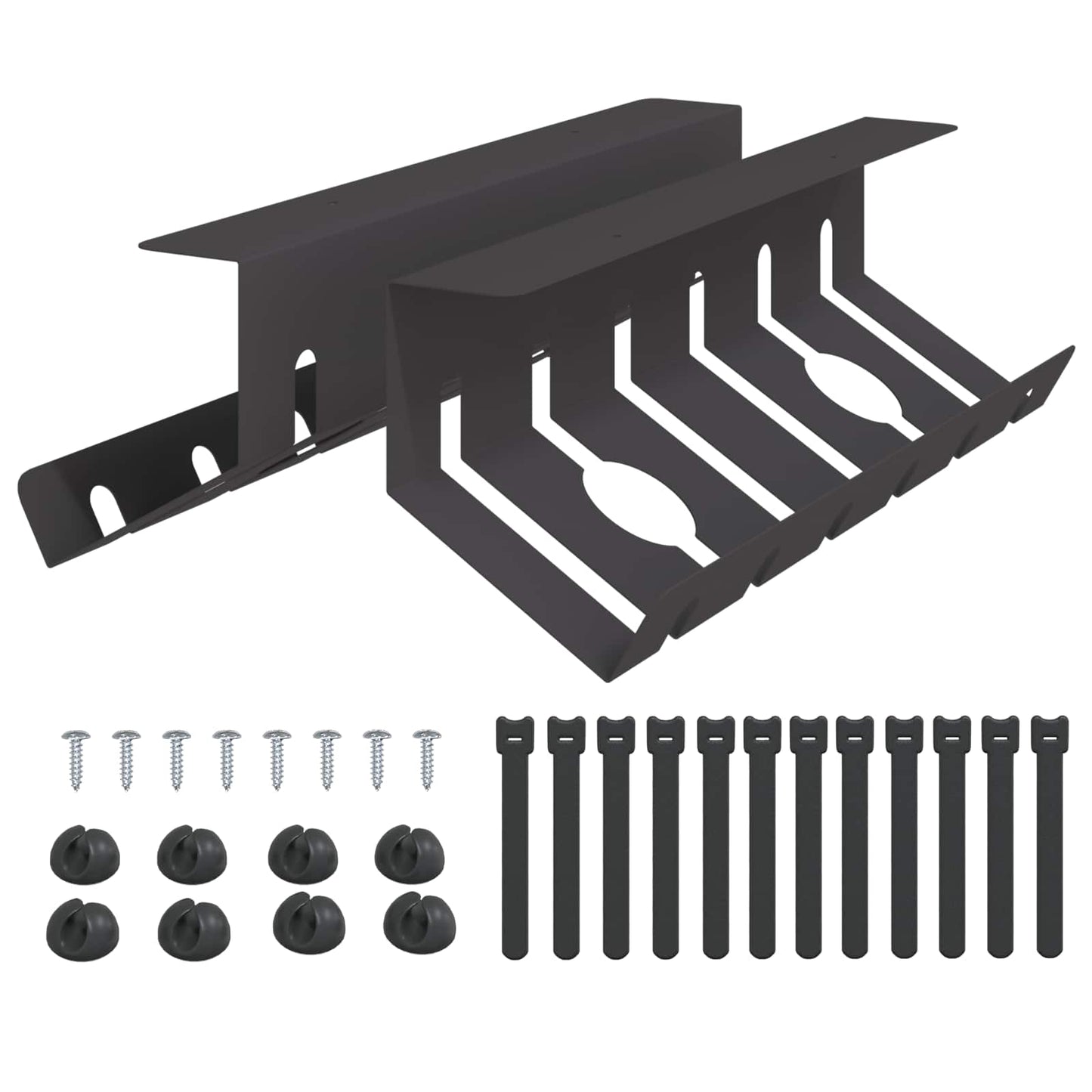 Unter dem Schreibtisch Kabelmanagement Tray 2 Stk. Schwarz