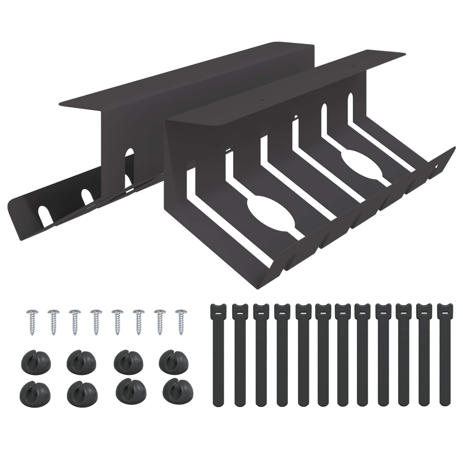 Unter dem Schreibtisch Kabelmanagement Tray 2 Stk. Schwarz