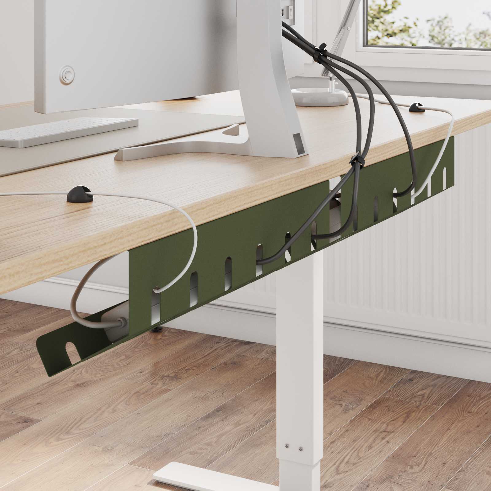 Unter dem Schreibtisch Kabelmanagement Tray 2 Stk. Olivgrün