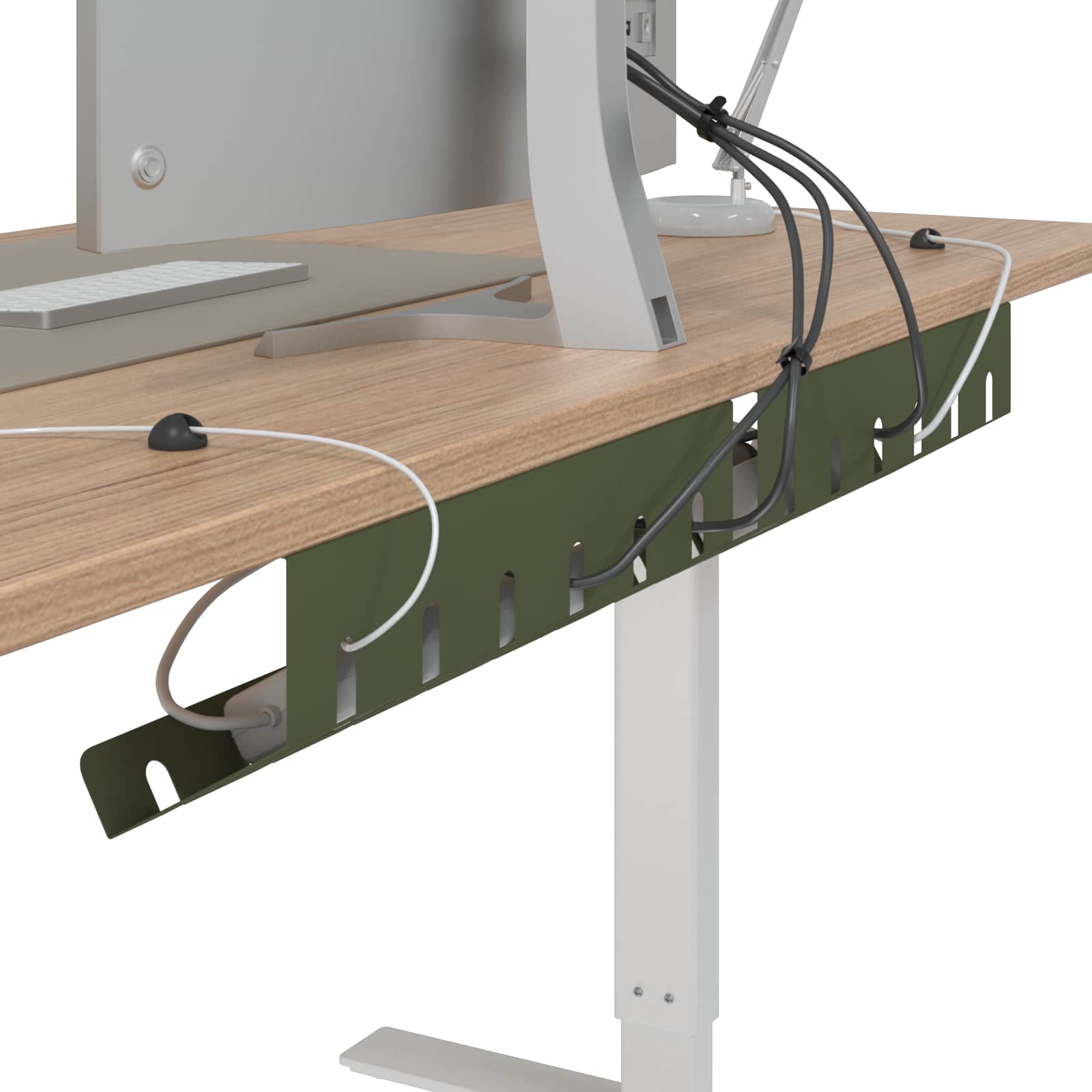 Unter dem Schreibtisch Kabelmanagement Tray 2 Stk. Olivgrün