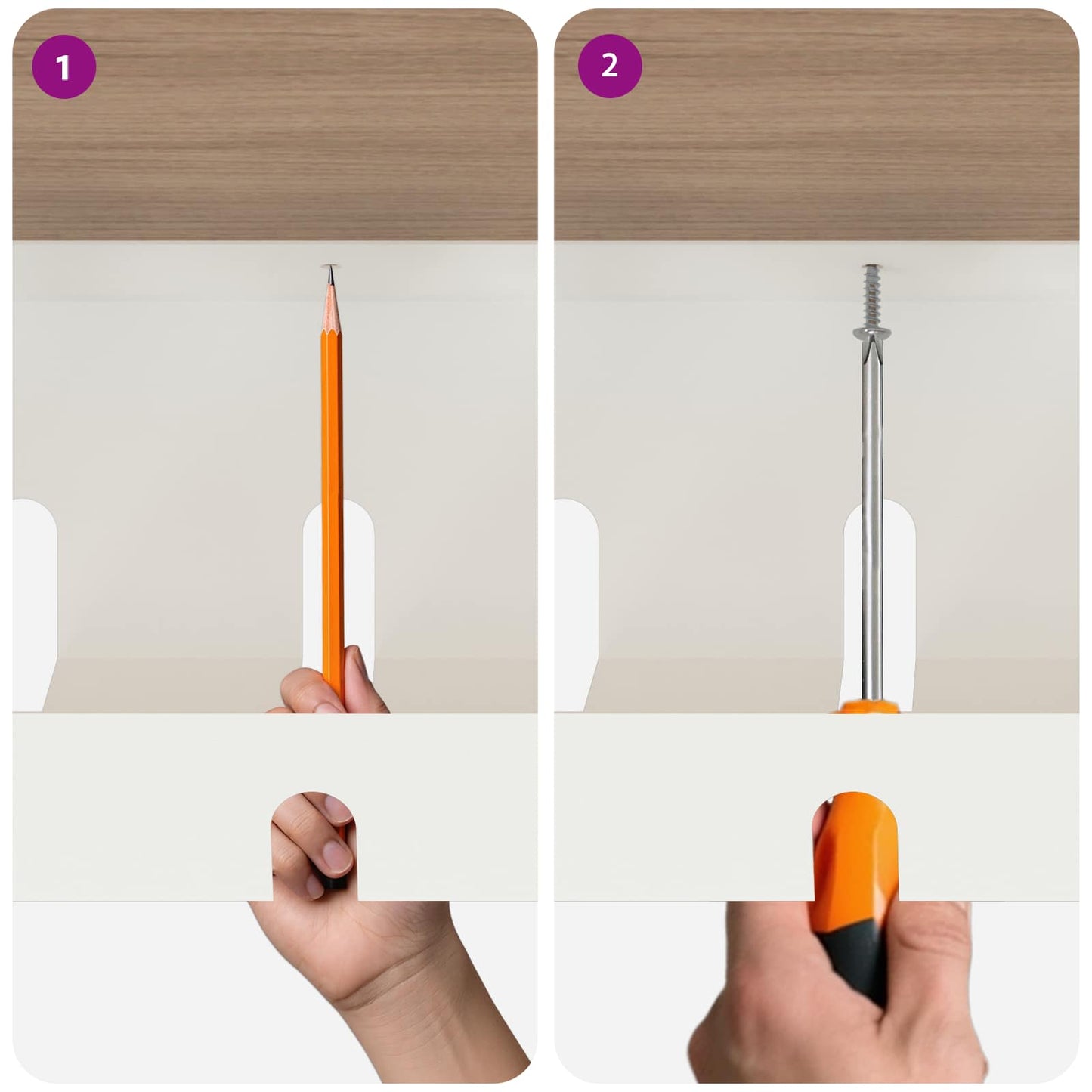 Unter dem Schreibtisch Kabelmanagement Tray 2 Stk. Weiß
