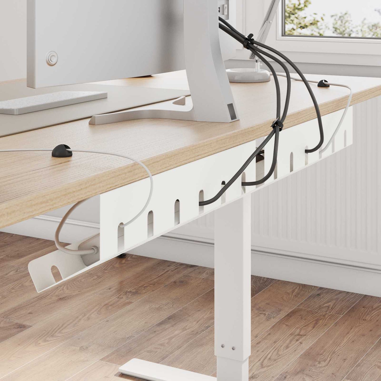 Unter dem Schreibtisch Kabelmanagement Tray 2 Stk. Weiß